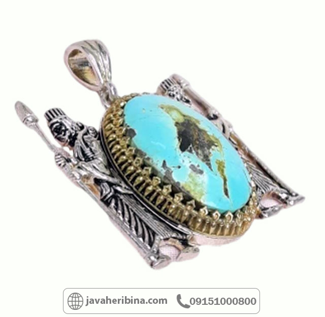 گردنبند فیروزه نیشابوری طرح هخامنشی _کد:34948