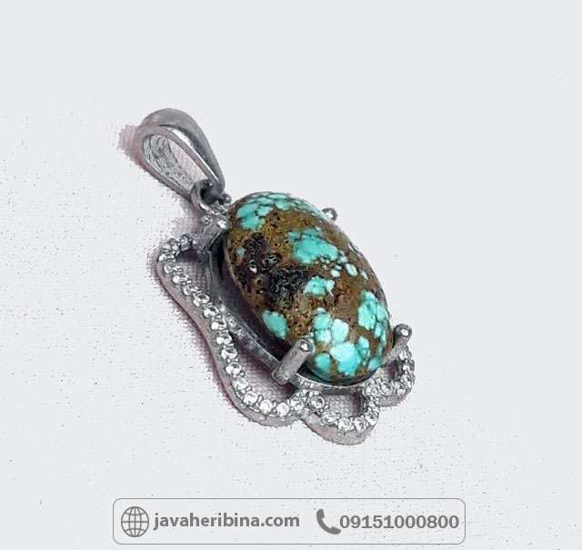 گردنبند فیروزه نیشابوری شجری زیبا _کد:34950