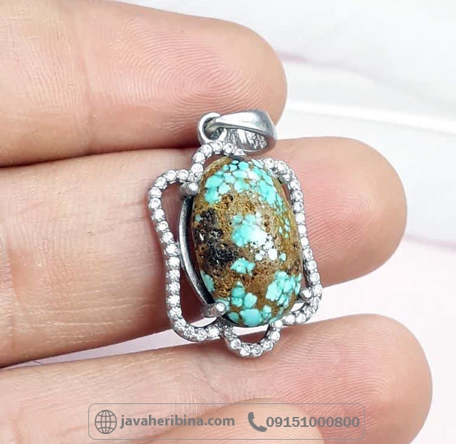گردنبند فیروزه نیشابوری شجری زیبا _کد:34950