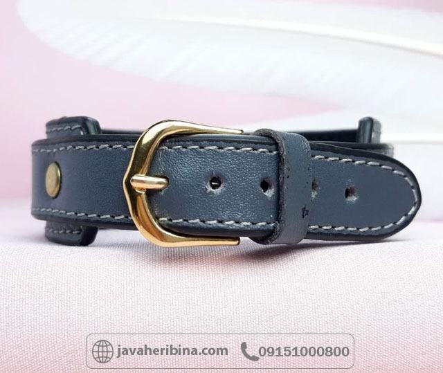 دستبند فیروزه نیشابوری مردانه با چرم طبیعی _کد:34952