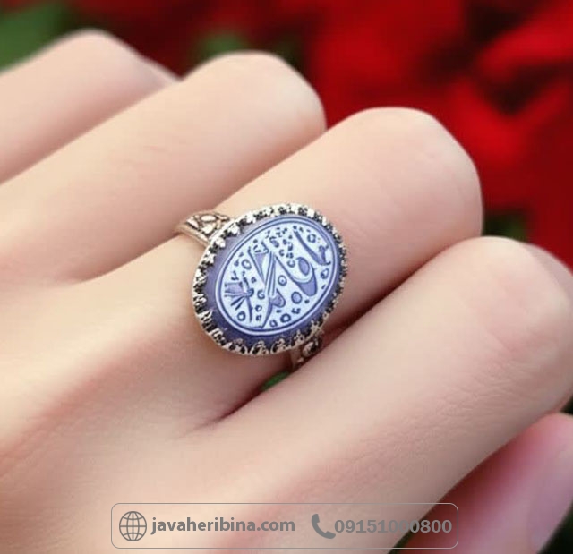 انگشتر عقیق کبود ست مردانه و زنانه با حکاکی _کد:34962
