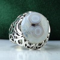 انگشتر عقیق باباقوری دو چشم بسیار خاص وزیبا _کد:34997