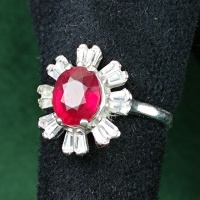 انگشتر یاقوت سرخ نقره زنانه زیبا _کد:35009
