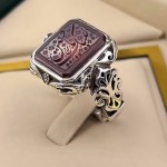 سرخ با مخراج 4 قطعه الماس و حکاکی لبیک یا حسین _کد:35036 سرخ با مخراج 4 قطعه الماس و حکاکی لبیک یا حسین _کد:35036