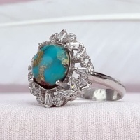 انگشتر فیروزه نیشابوری نقره زنانه _کد:35077