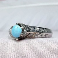 انگشتر فیروزه نیشابوری ظریف و زیبا _کد:35091