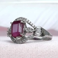 انگشتر یاقوت سرخ نقره زنانه زیبا _کد:35098