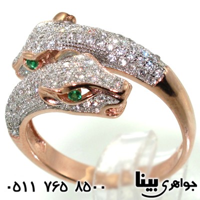 انگشتر ابسیدین دو سر جگوار زنانه