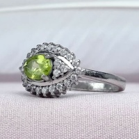 انگشتر زبرجد نقره زنانه خوش رنگ _کد:35114