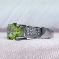 انگشتر زبرجد نقره زنانه خوش رنگ _کد:35116