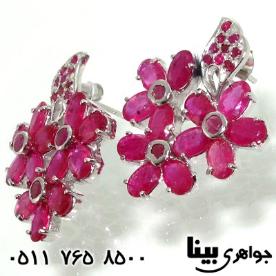 گوشواره یاقوت سرخ شکوفه بهاری