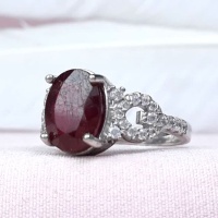 انگشتر یاقوت سرخ نقره زنانه رودیوم _کد:35124
