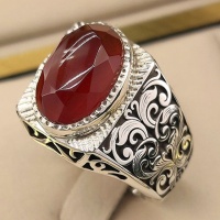 انگشتر عقیق یمنی سرخ فاخر خوشرنگ و زیبا مردانه _کد:35146