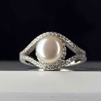 انگشتر مروارید نقره زنانه بسیار زیبا _کد:35156