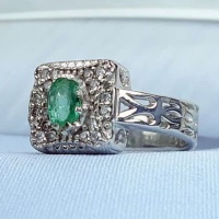 انگشتر زمرد نقره مردانه خاص و زیبا _کد:35170