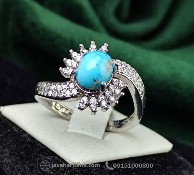 انگشتر فیروزه نیشابوری زنانه جواهری _کد:35205