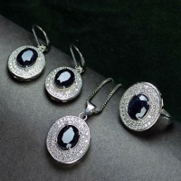 سرویس یاقوت کبود نقره زنانه بدون زنجیر _کد:35220