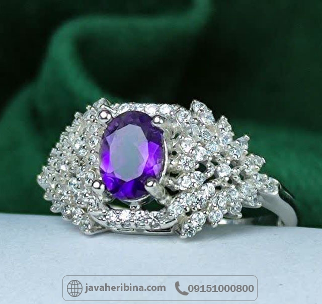 انگشتر آمتیست نقره زنانه خوشرنگ و زیبا _کد:35221