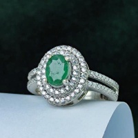 انگشتر زمرد زامبیا نقره زنانه زیبا _کد:35222