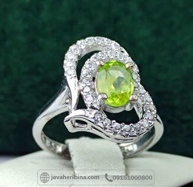 انگشتر زبرجد نقره زنانه خوش رنگ _کد:35223