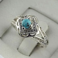 انگشتر فیروزه نیشابوری طلاروس زنانه _کد:35252