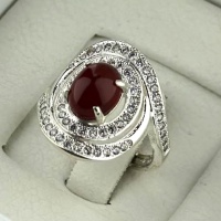 انگشتر عقیق قرمز طلاروس زنانه خوش رنگ _کد:35254