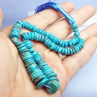 تسبیح فیروزه نیشابوری خوش رنگ با تراش خاص _کد:35264