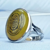 انگشتر عقیق شرف الشمس خطی با حکاکی وان یکاد و آیت الکرسی _کد:35304