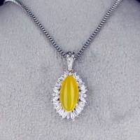 گردنبند عقیق شرف الشمس نقره زنانه سایز نگین 10*12 بدون زنجیر _کد:35364