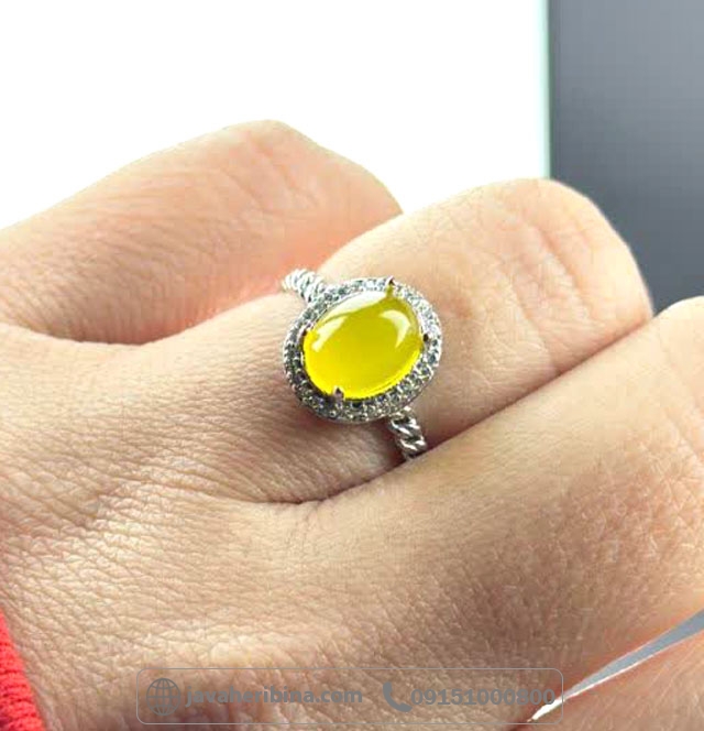 انگشتر عقیق شرف الشمس نقره زنانه سایز نگین 7*9 _کد:35382