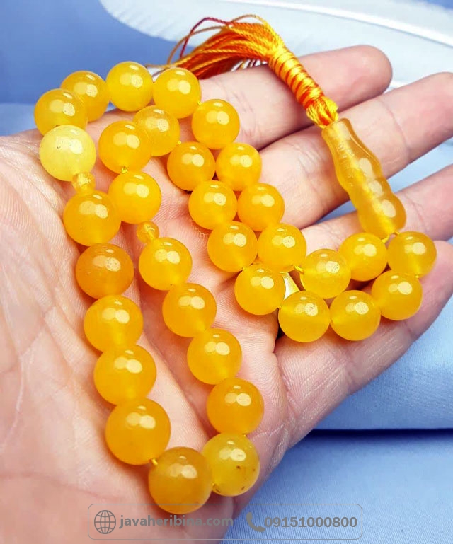 تسبیح عقیق شرف الشمس 33 دانه خوش رنگ _کد:35433