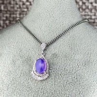 گردنبند عقیق یمنی کبود نقره زنانه رودیوم بدون زنجیر _کد:35479