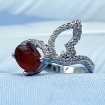 سرخ نقره زنانه طرح پروانه _کد:35500