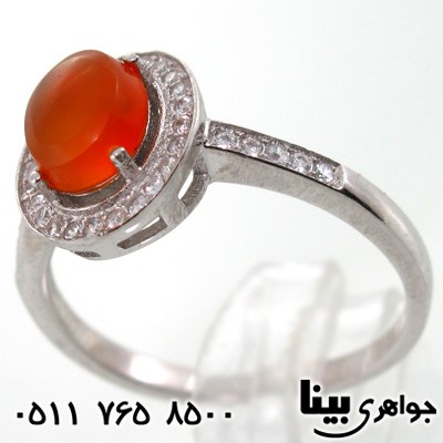 انگشتر عقیق یمنی دایره ای زنانه