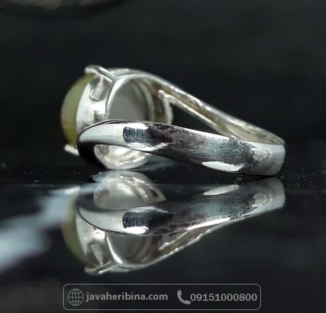 انگشتر عقیق زرد نقره زنانه با حکاکی علی فاطمه _کد:35609