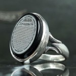 انگشتر عقیق سیاه (اونیکس) نقره مردانه با حرز کبیر امام جواد