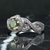 انگشتر طرح زبرجد نقره زنانه رودیوم _کد:35699