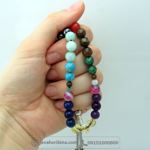 تسبیح چند جواهر 33 دانه با سنگ اصلی و شیک و خاص _کد:35754