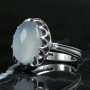 انگشتر عقیق یمنی کبود نقره مردانه _کد:۳۵۷۵۸