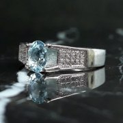 انگشتر توپاز نقره مردانه خارجی _کد:۳۵۷۶۰