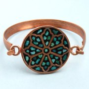 دستبند فلزی فیروزه میناکاری _کد:۳۵۷۷۶