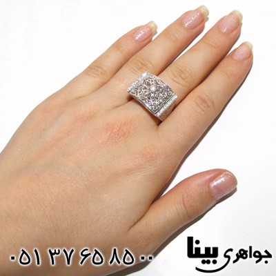 انگشتر ابسیدین طرح ایتالیایی زنانه درشت یک