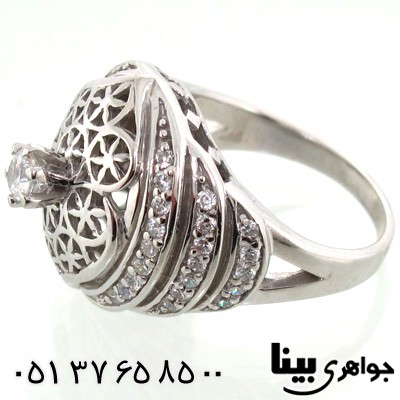 انگشتر ابسیدین طرح ایتالیایی زنانه درشت دو