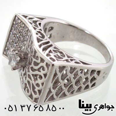 انگشتر ابسیدین طرح ایتالیایی زنانه درشت سه