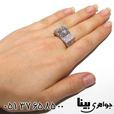 انگشتر ابسیدین طرح ایتالیایی زنانه درشت سه