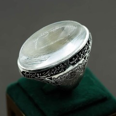 انگشتر در نجف نقره مردانه کلکسیونی و فاخر با حکاکی سوره یس _کد:۳۶۲۸۸
