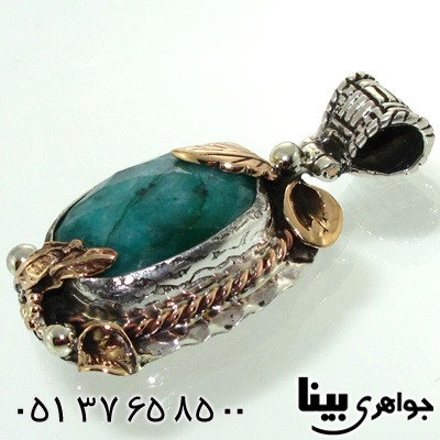 گردنبند زمرد هندی بیضی زنانه درشت
