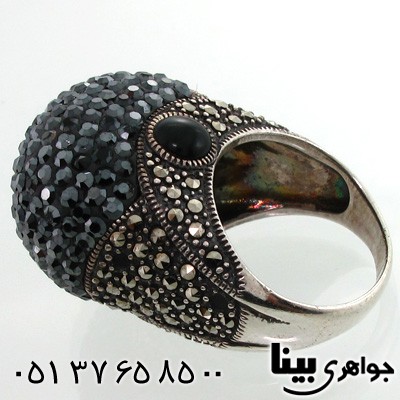 انگشتر حدید سوارسکی بیضی برجسته زنانه