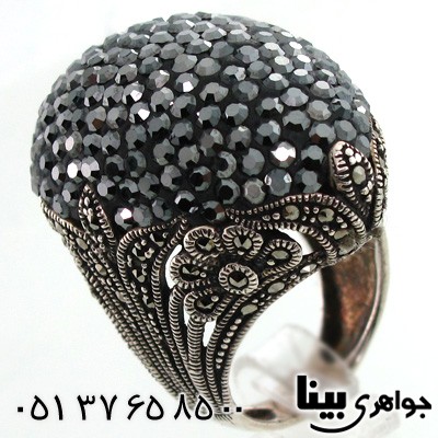 انگشتر حدید طرح گلزار زنانه درشت
