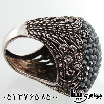 انگشتر حدید طرح گلزار زنانه درشت